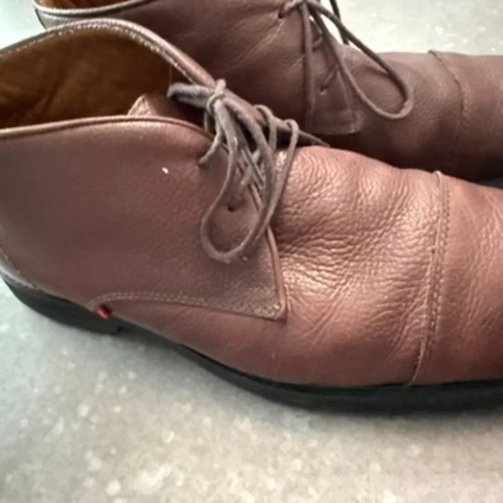 Burgundy Leather Cap Toe Chukka Boots – Size 12